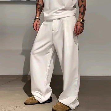 New Light Business Men Suit Pants Light Luxury Draped Solid Color Curved Knife Pants Elegant Straight Trousers Dress Pants M-3XL